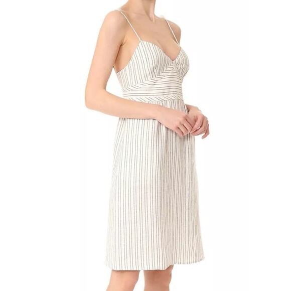 Theory Melaena B Narrow Stripe Linen Dress - Picture 1 of 8